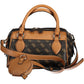 Brown Polyurethane Women Handbag