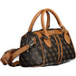 Brown Polyurethane Women Handbag