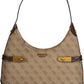 Brown Polyurethane Women Handbag