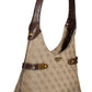 Brown Polyurethane Women Handbag