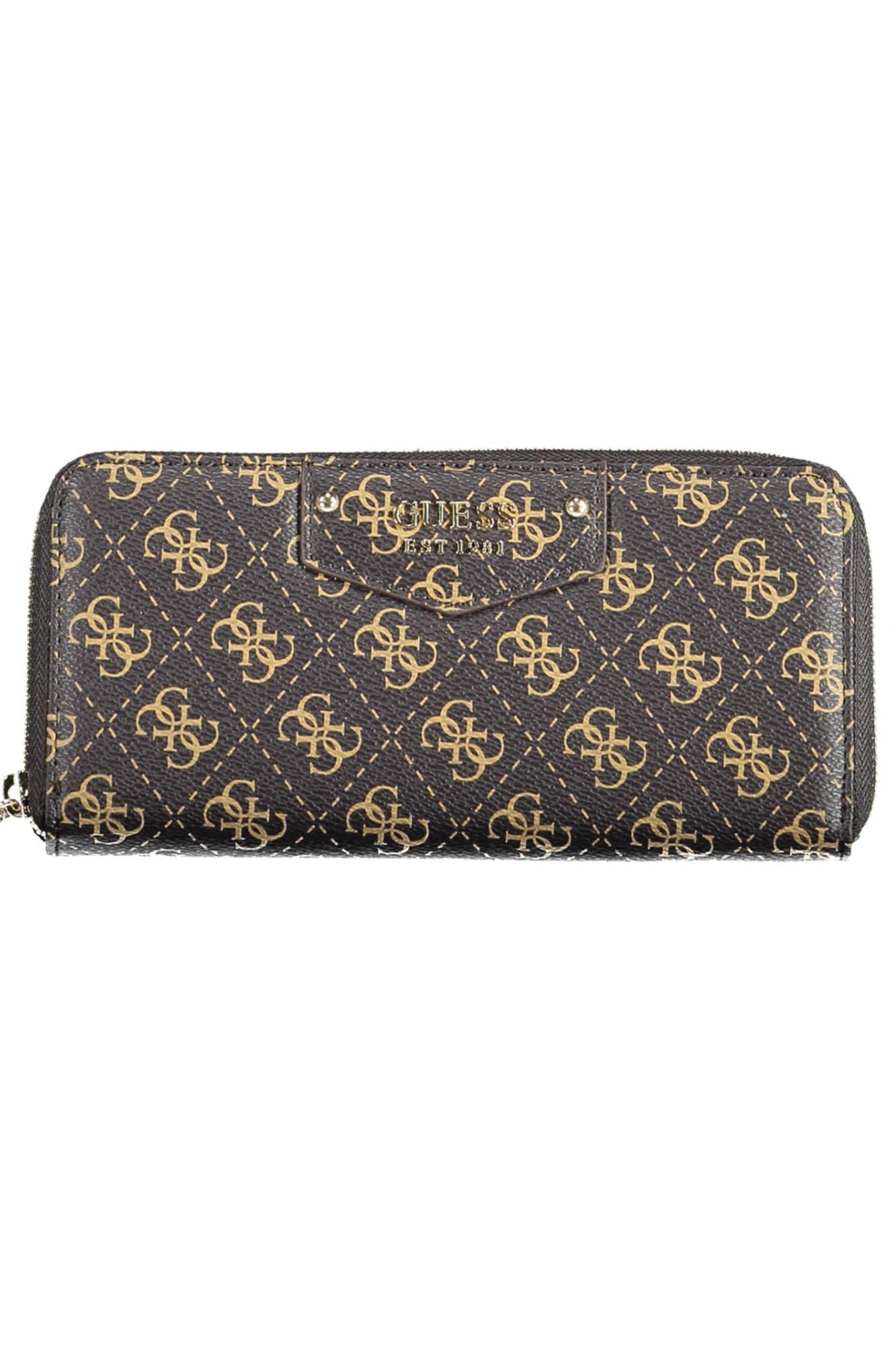 Brown Polyurethane Women Wallet
