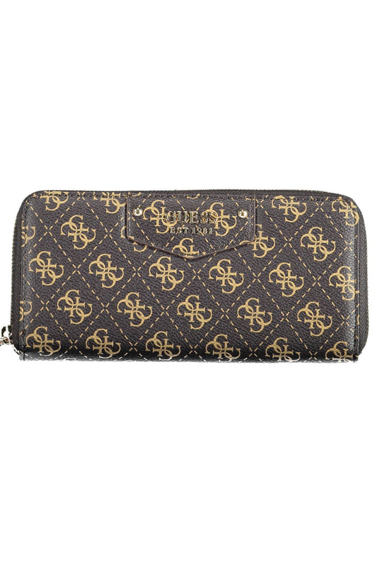 Brown Polyurethane Women Wallet