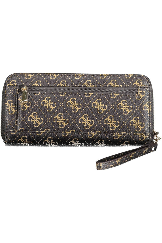Brown Polyurethane Women Wallet