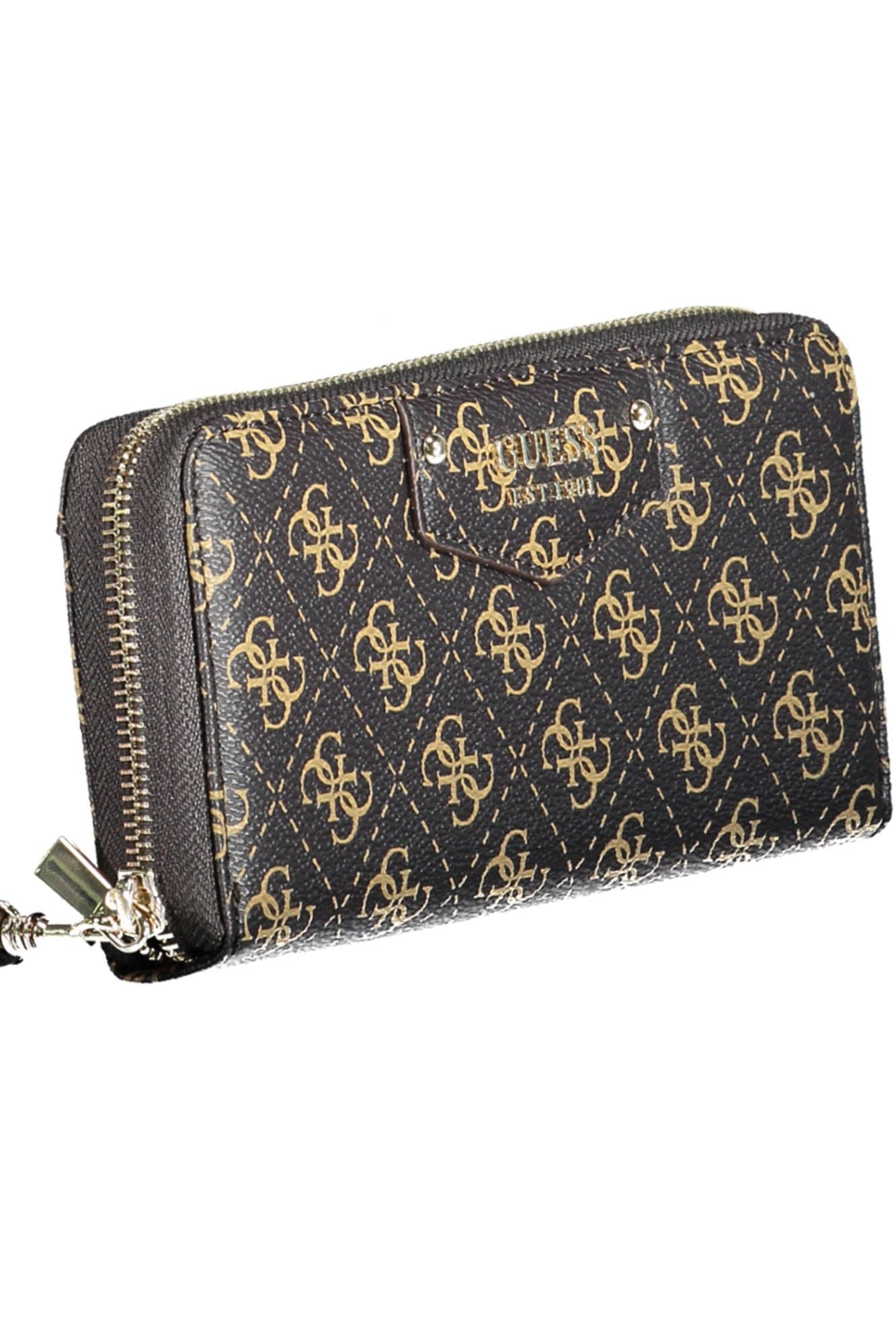 Brown Polyurethane Women Wallet