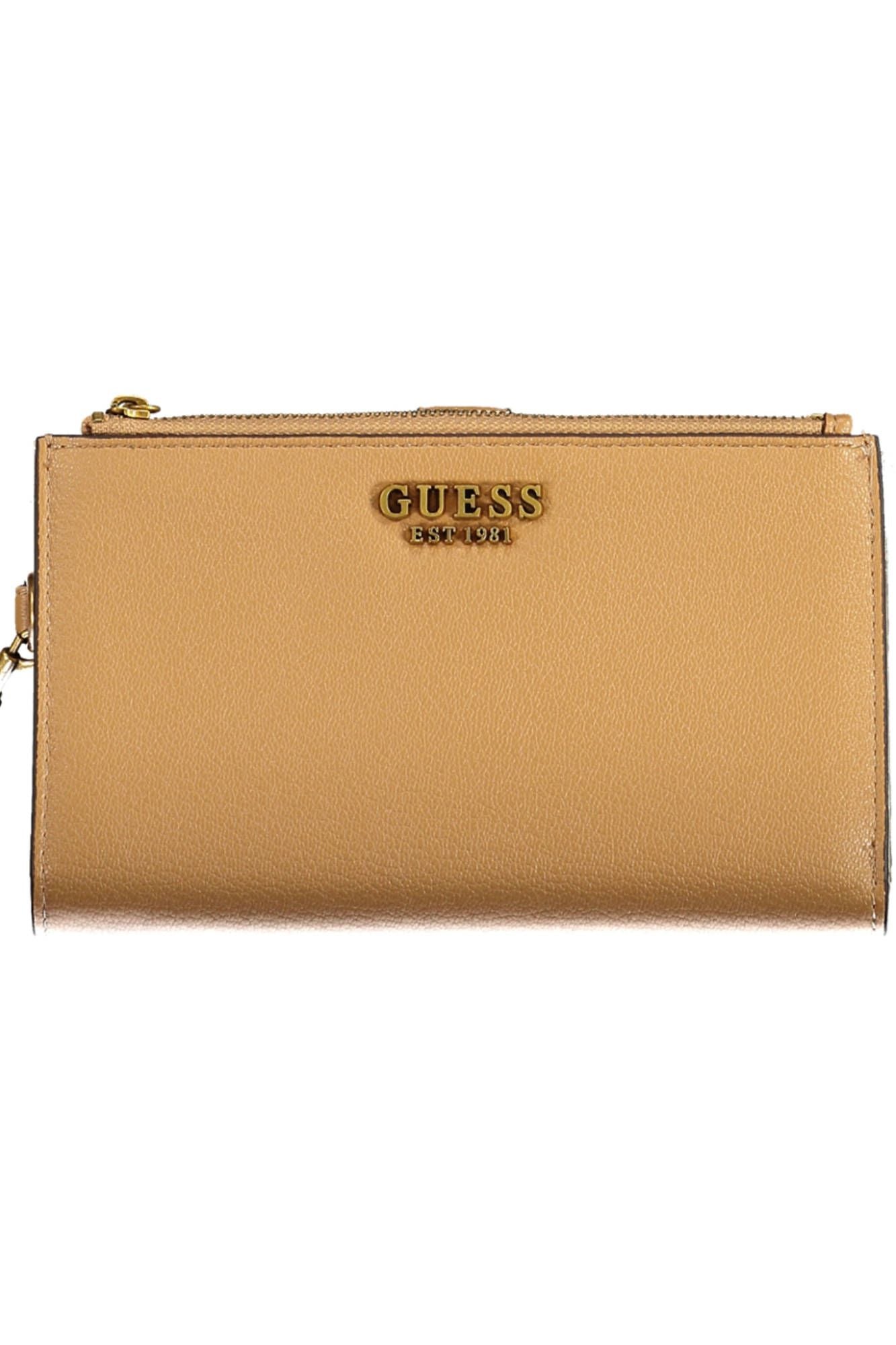 Brown Polyurethane Women Wallet