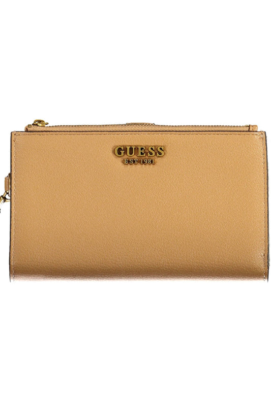 Brown Polyurethane Women Wallet