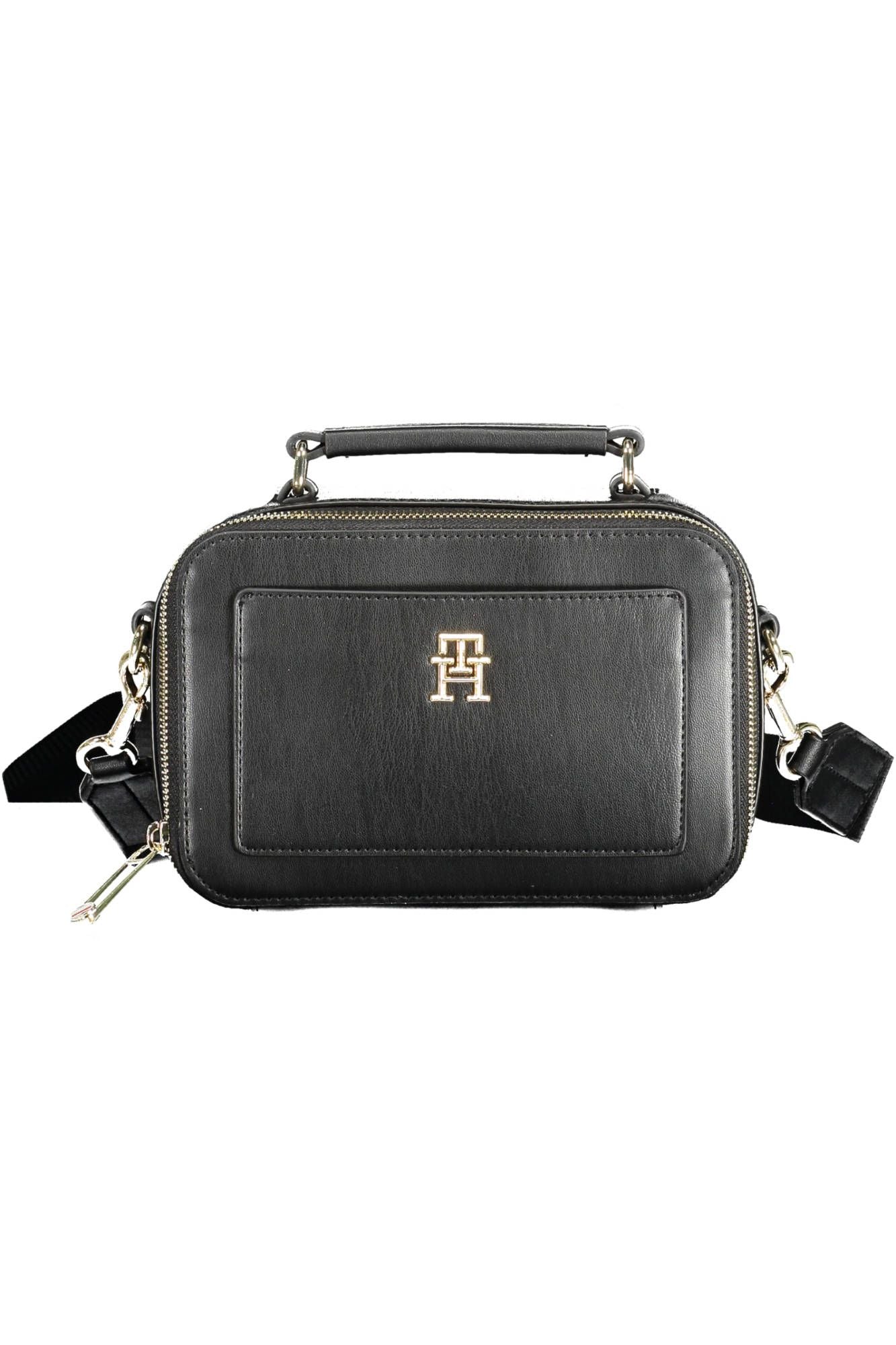 Black Polyurethane Women Handbag