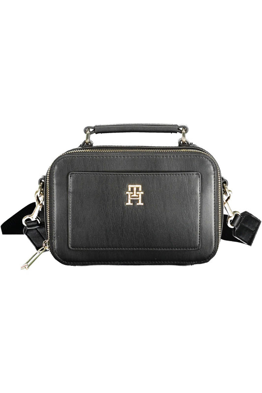 Black Polyurethane Women Handbag