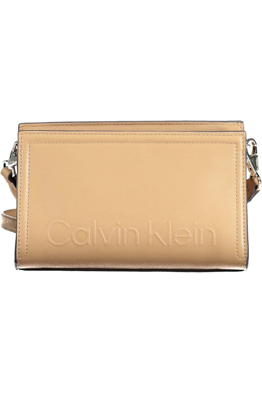 Brown Polyester Women Handbag