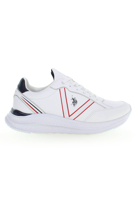White Polyester Men Sneaker