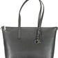 Black Polyester Women Handbag