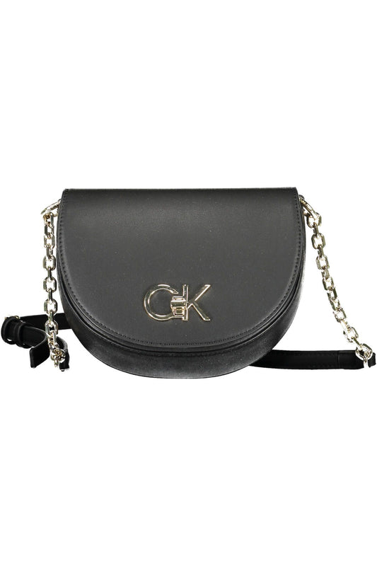 Black Polyester Women Handbag