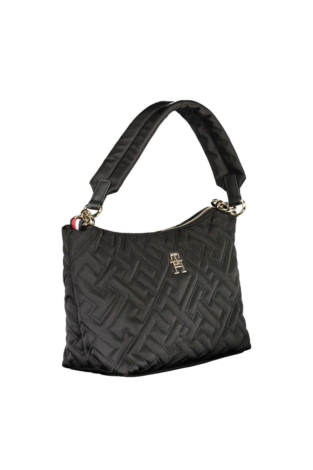 Black Polyester Women Handbag