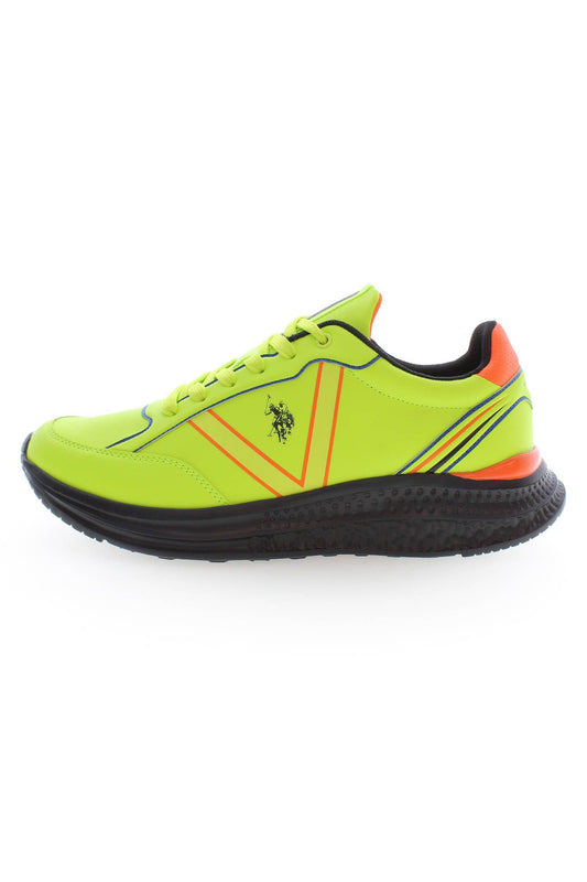 Yellow Polyester Men Sneaker