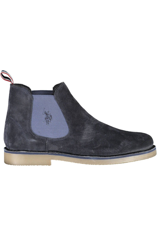 Blue Polyester Men Ankle Boot