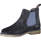 Blue Polyester Men Ankle Boot