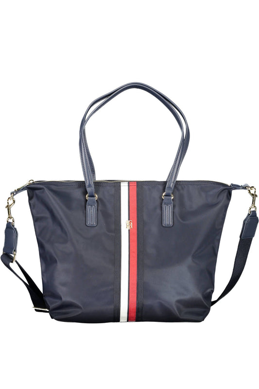 Blue Nylon Women Handbag