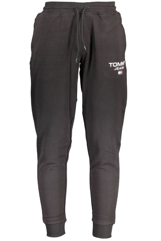 Black Cotton Men Sporty Pant