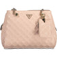 Pink Polyurethane Women Handbag