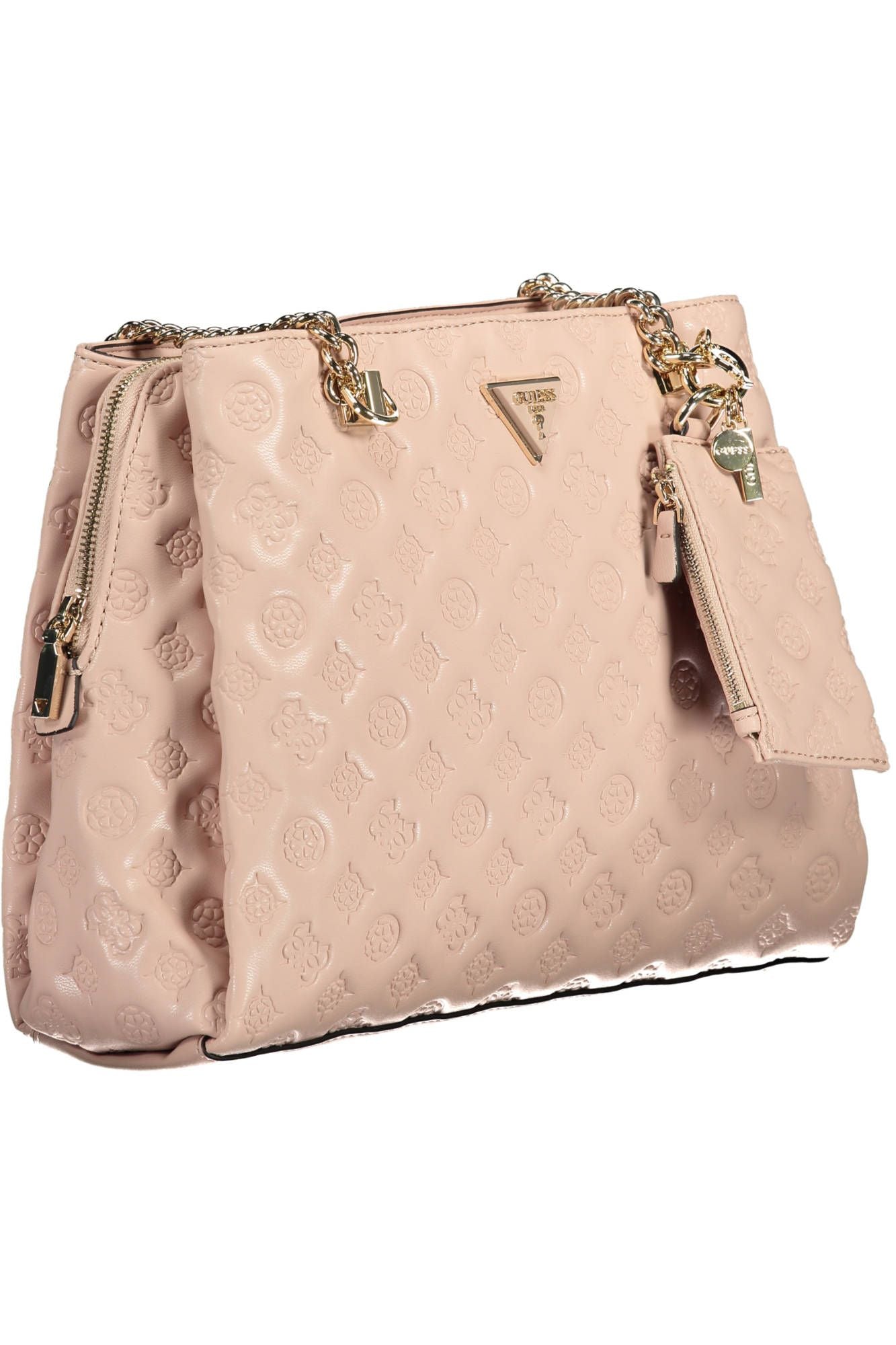 Pink Polyurethane Women Handbag
