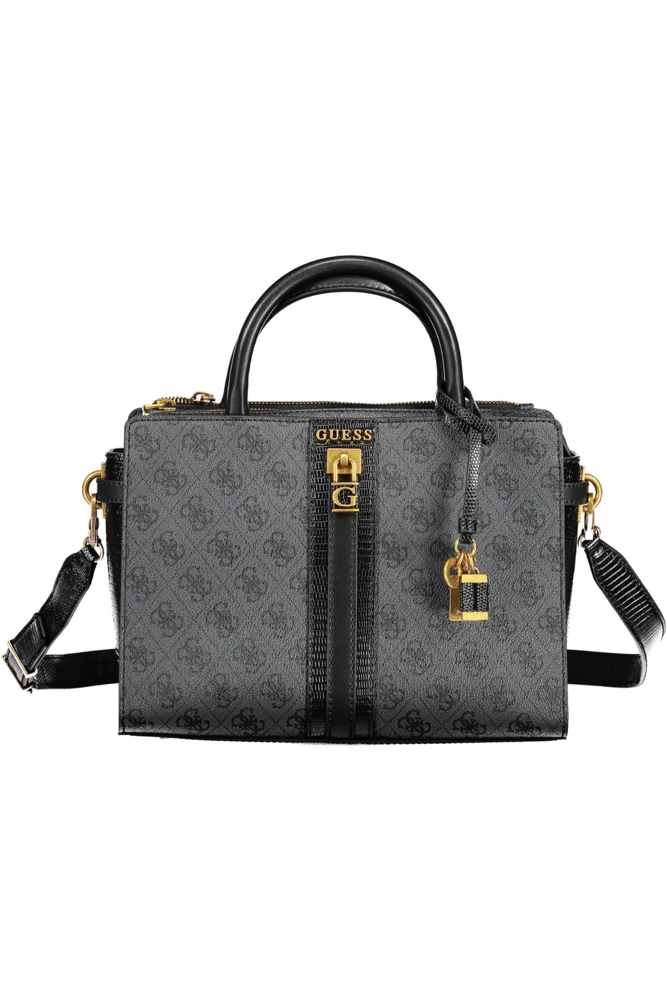 Black Polyurethane Women Handbag