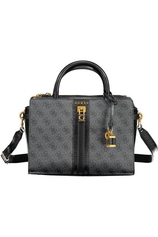 Black Polyurethane Women Handbag