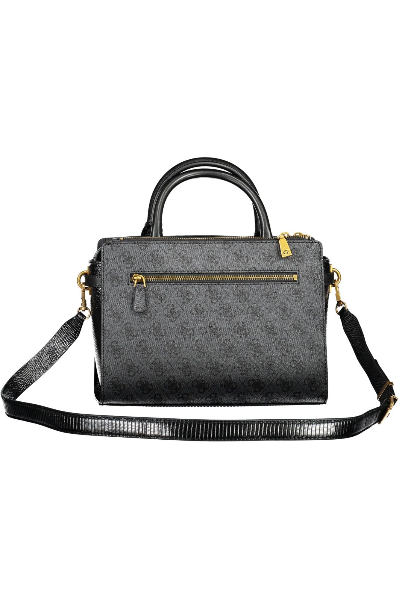 Black Polyurethane Women Handbag