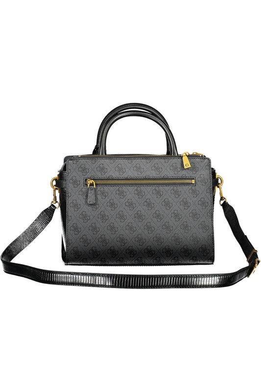 Black Polyurethane Women Handbag