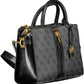 Black Polyurethane Women Handbag