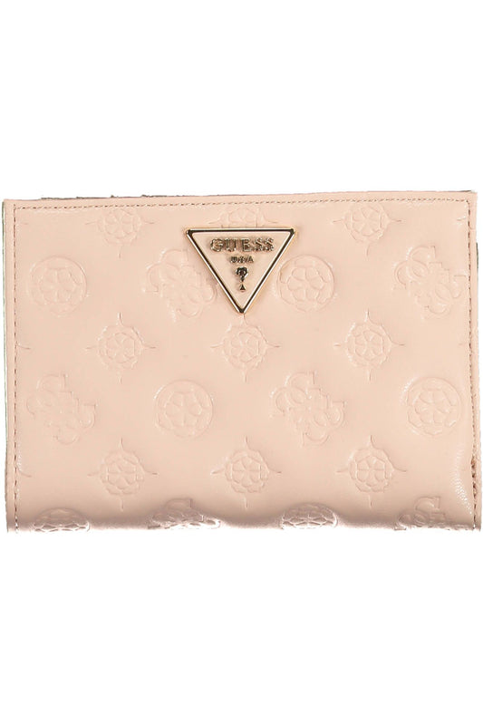 Pink Polyurethane Women Wallet