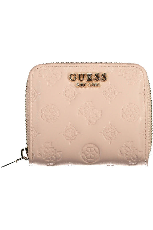 Pink Polyurethane Women Wallet