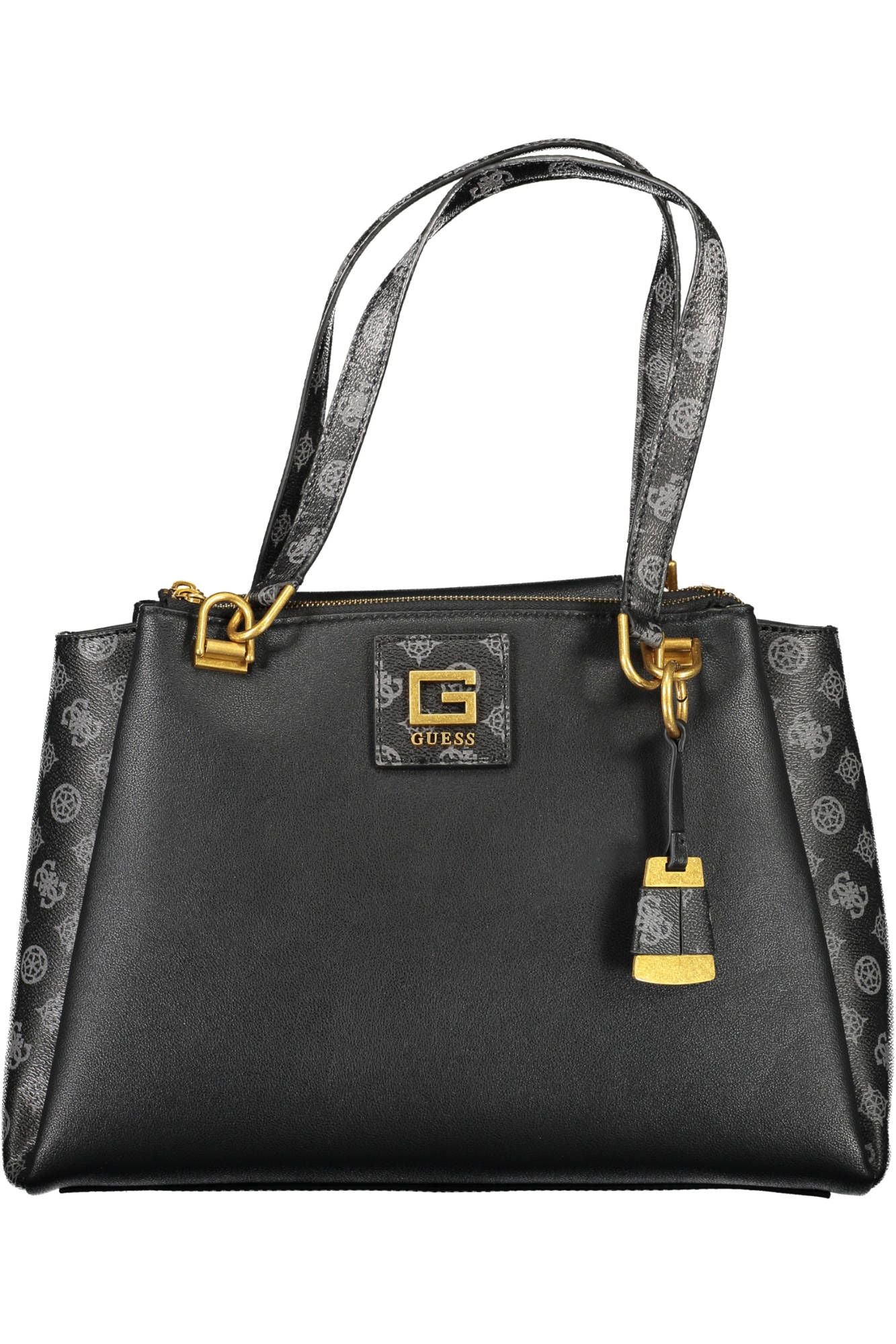 Black Polyurethane Women Handbag