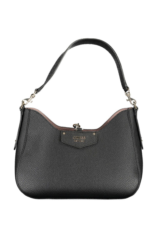 Black Polyurethane Women Handbag