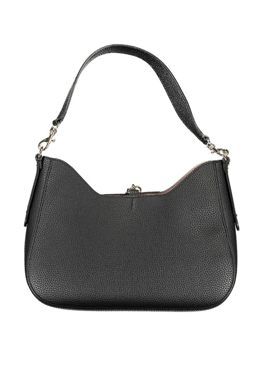 Black Polyurethane Women Handbag
