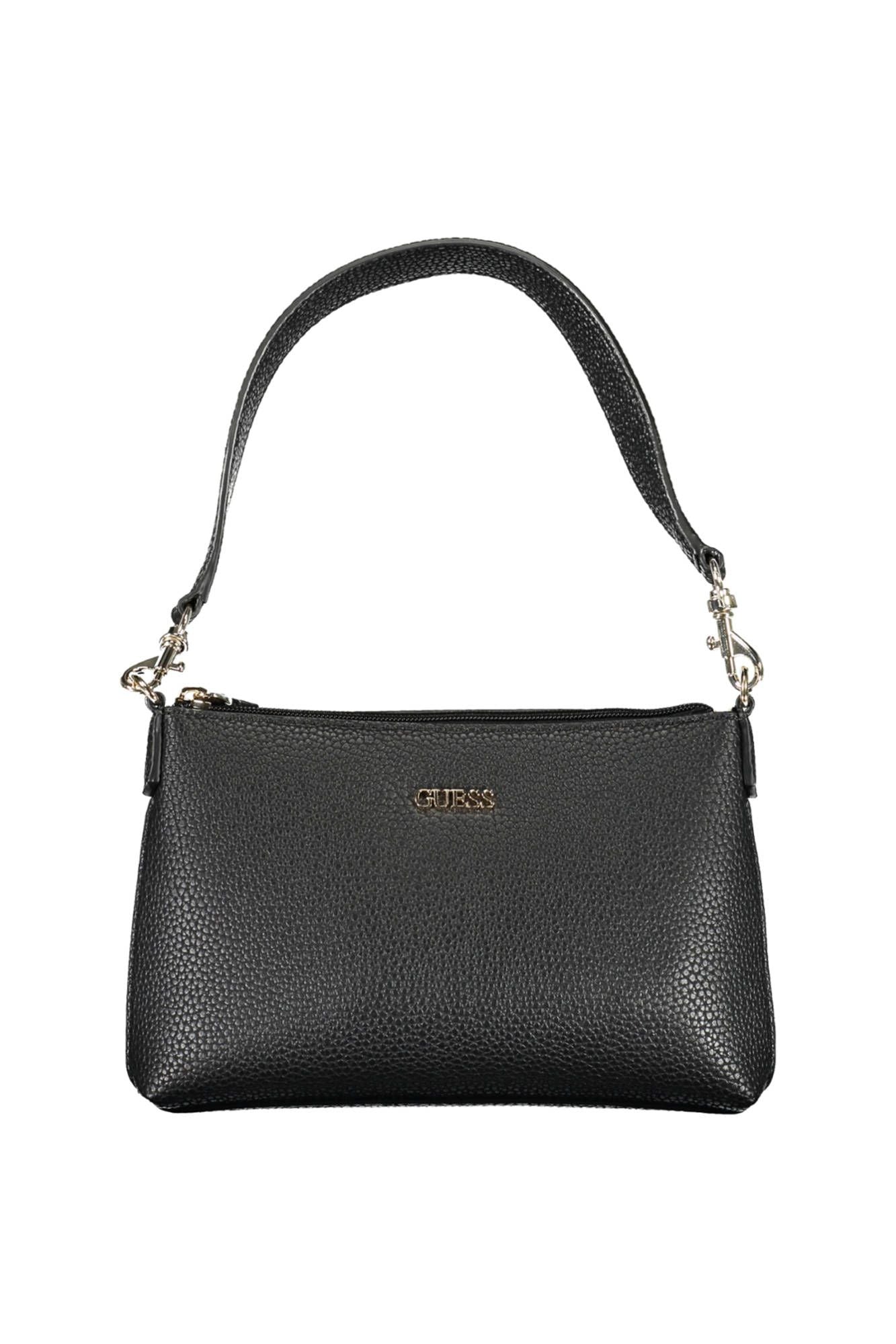 Black Polyurethane Women Handbag