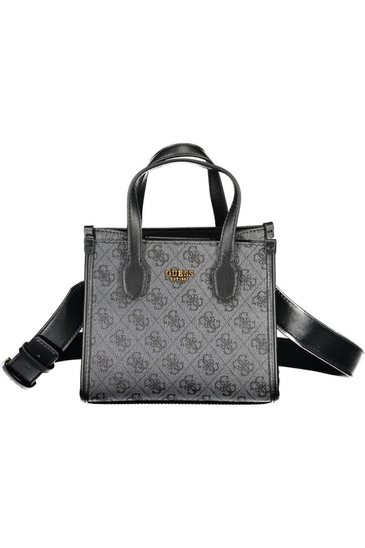 Black Polyurethane Women Handbag