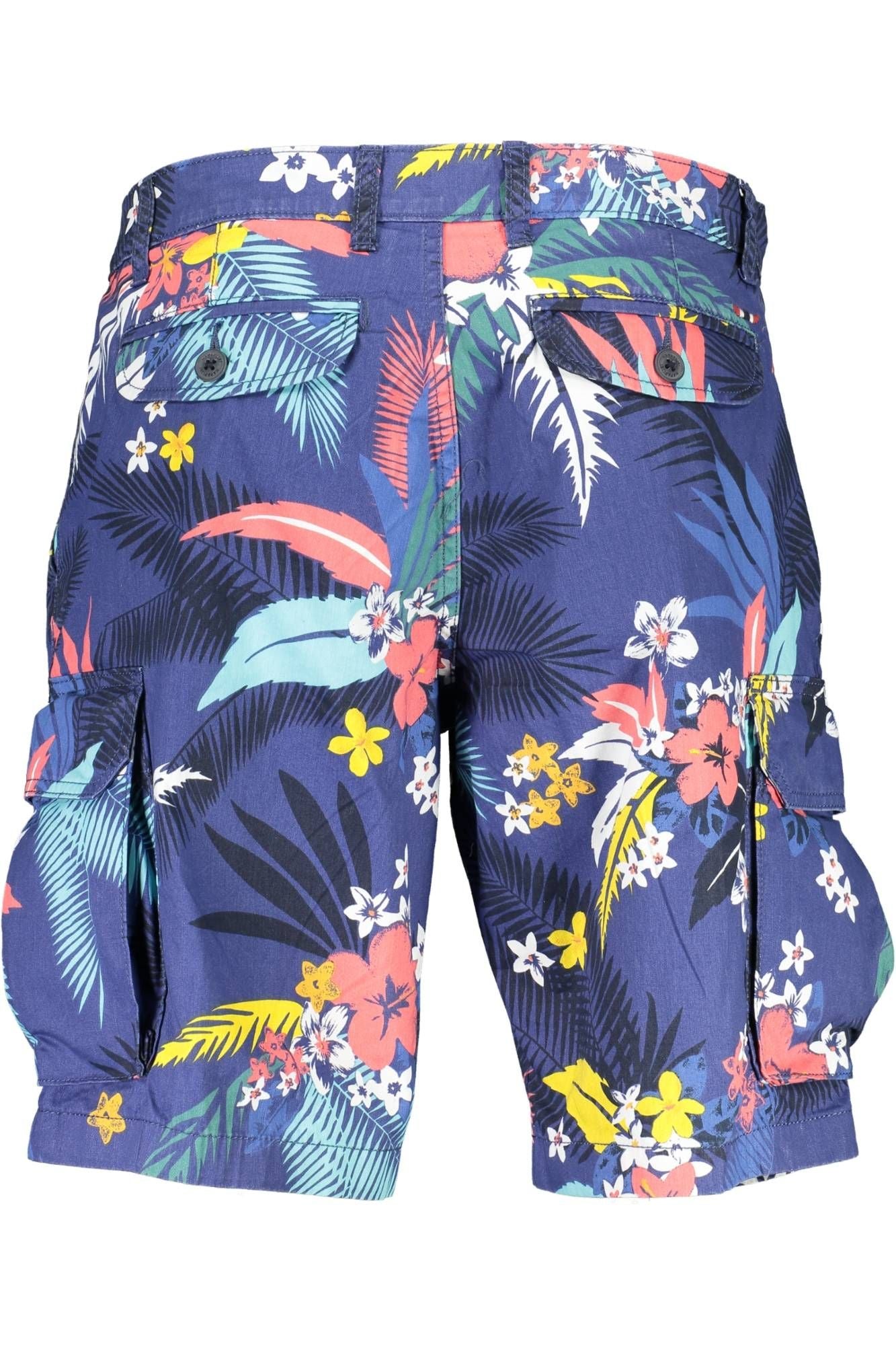 Blue Cotton Men Bermuda