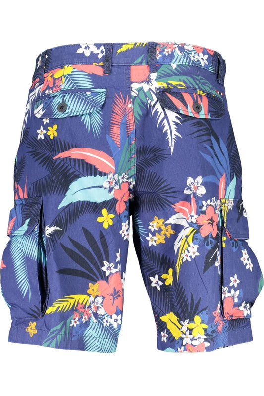 Blue Cotton Men Bermuda