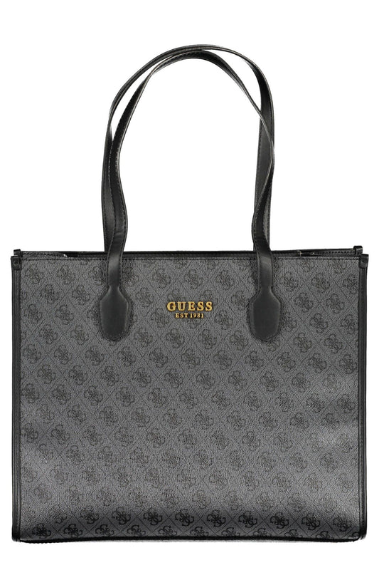 "Black Polyurethane Women Handbag"