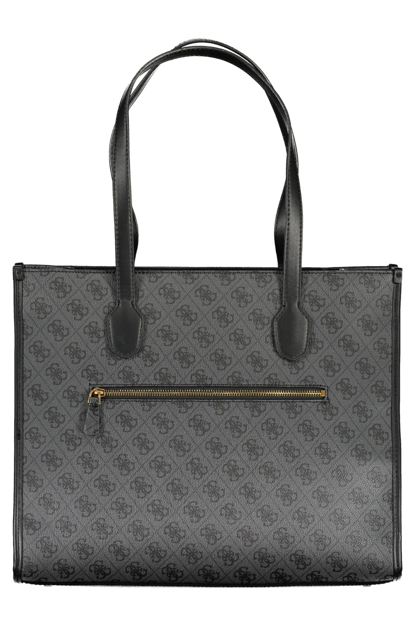 "Black Polyurethane Women Handbag"