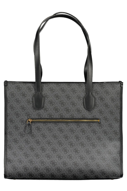 "Black Polyurethane Women Handbag"