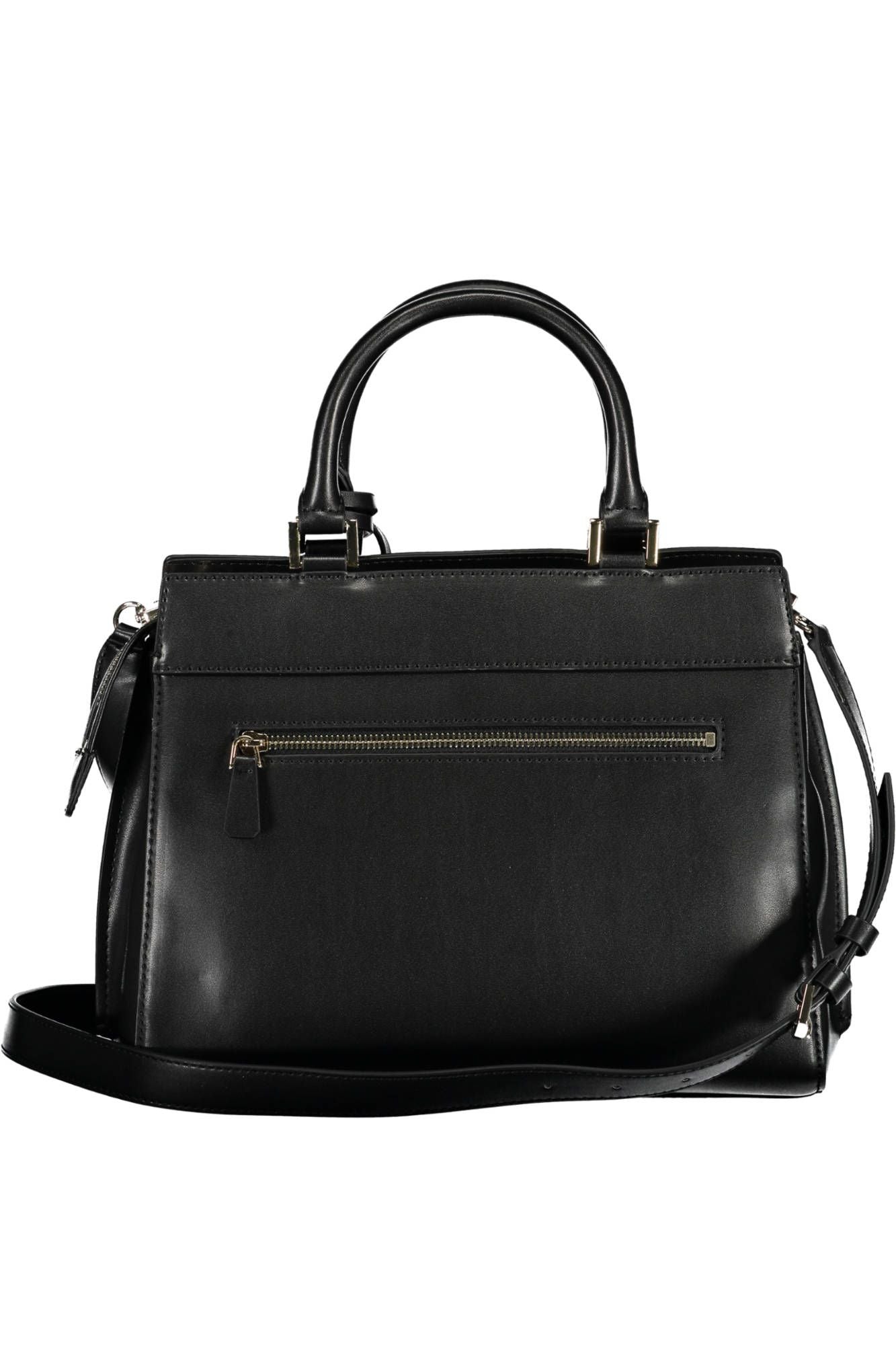 Black Polyurethane Women Handbag