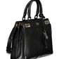 Black Polyurethane Women Handbag