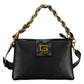 Black Polyurethane Women Handbag