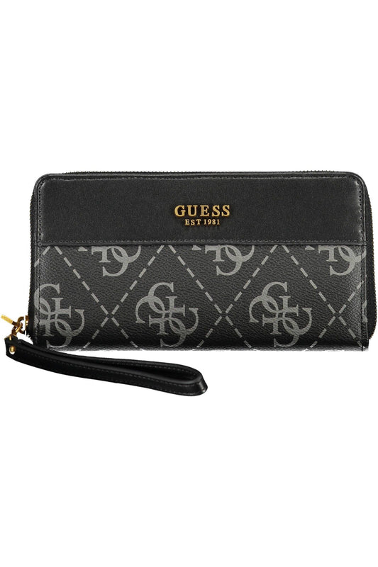 Black Polyurethane Women Wallet
