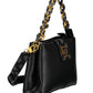 Black Polyurethane Women Handbag