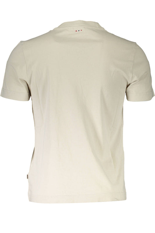 Beige Cotton Men T-Shirt