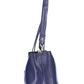 Blue Polyurethane Women Handbag