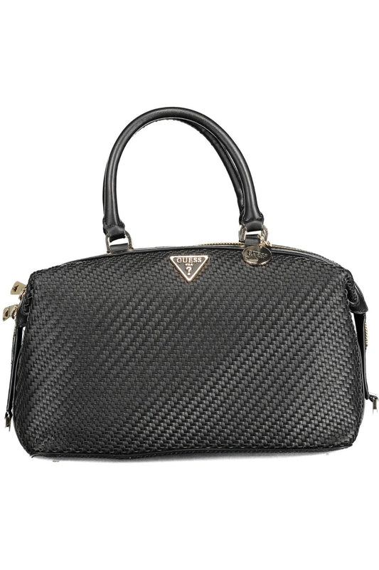 Black Polyurethane Women Handbag