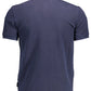 Blue Cotton Men Polo